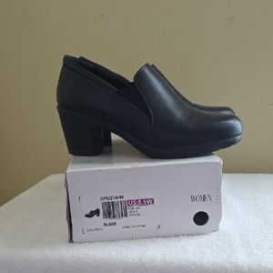 Dream Pairs Black Heeled Loafers 8.5 Wide